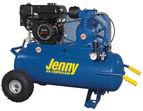 Jenny K5HGA-17P 5.5 17 Gallon Honda GX Gasoline Engine Recoil Start Gas Compressor