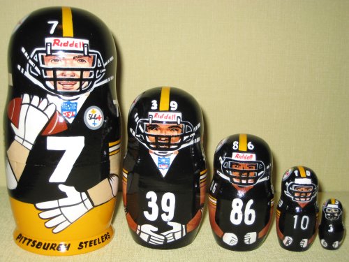 PITTSBURGH STEELERS NFL Football or any team Russian Nesting doll 5 pcs / 6 in