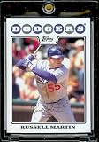2008 Topps Baseball Cards # 190 Russell Martin - Los Angeles Dodgers - MLB Baseball Trading Card in a Protective Screw Down Display Case