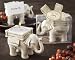 Lucky Elephant Antique Ivory-Finish Tea Light Holder