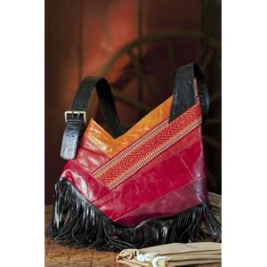Ladies Nuevos Asymetrical Limon Piel Fringe Leather Handbag