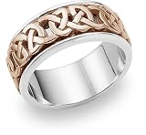 Caedmon 14K Rose Gold Celtic Knot Wedding Band Ring