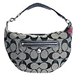 Coach Signature Black/White Daisy Hobo Satchel Handbag 14870