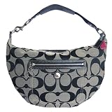 Coach Signature Black/White Daisy Hobo Satchel Handbag 14870