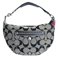 Coach Signature Black/White Daisy Hobo Satchel Handbag 14870