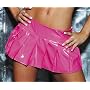 Plus Size Patent Leather PVC Pleated Skirt in Black or Pink 1x 2x 3x