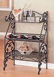 Black & Gold Speckled Finish Wrought Iron Metal Wine Rack Shelf
