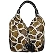 Je Veux Giraffe Print Peace Sign Oversized Handbag