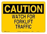 Brady 116226 10" Width x 7" Height B-563 Plastic, Black On Yellow Color Sustainable Safety Sign, Legend "Caution Watch For Forklift Traffic" Brady 116226 10" Width x 7" Height B-563 Plastic, Black On Yellow Color Sustainable Safety Sign, Legend "Caution Watch For Forklift Traffic"