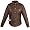 MEN'S SOFT COW HIDE LEATHER SHIRT POLY LINER BROWN L