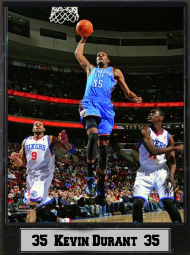 Encore Select 510-BSKOCT35 Oklahoma City Thunder No. 35 Kevin Durant 9 in. x 12 in. Photo Plaque.