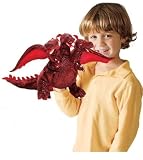 Plush Red Three Headed Dragon Puppet 10"