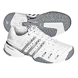 Womens Adidas Barricade V - White/White/Metalli