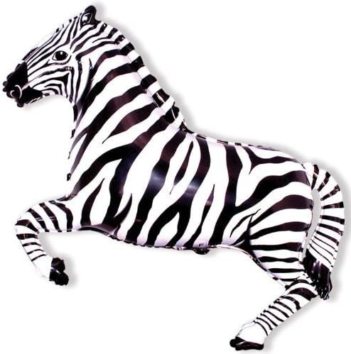 Jungle Party Zebra - Black & White - 26" Foil Balloon -