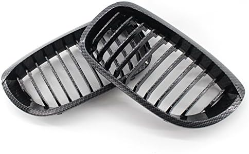 Topptart One Pair of Car Front Kidney Grille Car Grilles for BMW E46 2 Door 330Ci 325Ci 2002-2007 (Carbon Fiber)