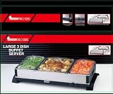 HOMEFRONT 2 in 1 X LARGE PRO-SERIES BUFFET/HOT TRAY FOOD SERVER (EXTRA LARGE CAPACITY 10.5 LITRES)