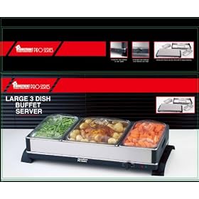 HOMEFRONT 2 in 1 X LARGE PRO-SERIES BUFFET/HOT TRAY FOOD SERVER (EXTRA LARGE CAPACITY 10.5 LITRES)