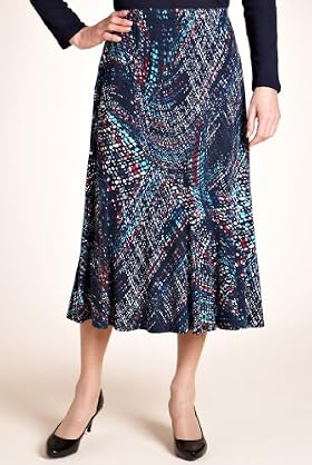 Classic Collection Abstract Print Tweed Jersey Skirt