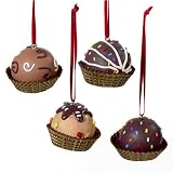 Set of 4 Chocolate Bon Bon Candy Christmas Ornaments