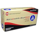Dynarex Black Nitrile Exam Gloves, Box/100 Small