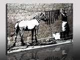 Produkt-Bild: Banksy Kunst auf Leinwand Bild 100x70cm k. Poster ! Bild fertig auf Keilrahmen ! Pop Art Gem&auml;lde Kunstdrucke, Wandbilder, Bilder zur Dekoration - Deko / Top 100 "Banksy" Bilder - Graffiti / Street Art Kunstdrucke