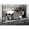 Banksy Kunst auf Leinwand Bild 100x70cm k. Poster ! Bild fertig auf Keilrahmen ! Pop Art Gem�lde Kunstdrucke, Wandbilder, Bilder zur Dekoration - Deko / Top 100 "Banksy" Bilder - Graffiti / Street Art Kunstdrucke