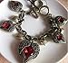 Mae & Mee Pinup Retro Bronze Red Heart Bracelet Vintage Palace Angel Wings Adjustable Sizes