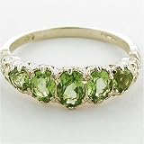 18K Yellow Gold Ladies 5 Stone Peridot Ring - Size N - Free Delivery - Finger Sizes L to Z Available
