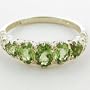 18K Yellow Gold Ladies 5 Stone Peridot Ring - Size N - Free Delivery - Finger Sizes L to Z Available