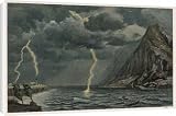515m6pKYH9L. SL160  Framed Prints of Lightning And Ship 3 from Mary Evans
