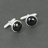 Franki Baker Black Onyx and Sterling Silver Cufflinks