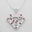 Necklace With 1.76ctw Genuine Garnets Beautifully Designed in 925 Sterling silver. Total item weight 10.0g Length 16in