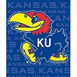KU University of Kansas Jayhawks Lightweight Fleece Blanket Throw 50" by 60"