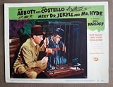  : DK11 ABBOTT & COSTELLO Dr. Jeckyll/Mr. Hyde MINT '53 LC.  Heres a terrific lobby card from the original release of BUD ABBOTT AND LOU COSTELLO MEET DR. JEKYLL AND MR. HYDE featuring a great image of ABBOTT AND COSTELLO.    Lobby card is in MINT condition. No pinholes, no stains, no tears.       A lobby card is an 11 x 14 inch placard advertising a movie. They were displayed in the theatre lobby to entice moviegoers to go to the box office and buy a ticket.