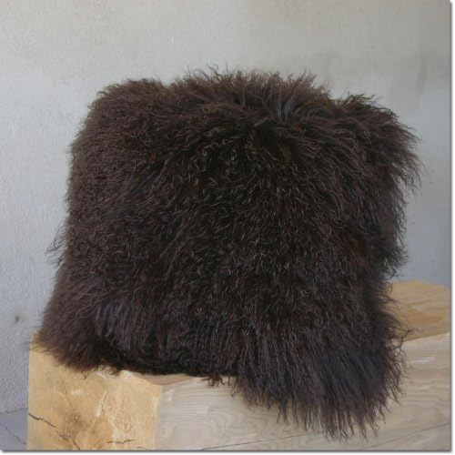 Chocolate Brown Mongolian Lamb Pillow