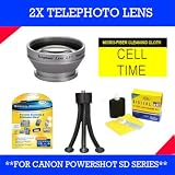 2x Telephoto Lens for Canon Powershot S10, S100, S110,t S20, S200 ,S230, S30, S300, S330, S40, S400, S410, S430 S45, S50, S500 Coach, S60, S70, S80, Sd10, Sd100, Sd1000, Sd110, Sd1100, Sd20, Sd200, Sd30, Sd300, Sd40, Sd400, Sd430, Sd450, Sd550, Sd600, Sd630, Sd700 Is, Sd750, Sd770 Is, Sd790, Sd800 Is, Sd850 Is, Dsd870 Is, Sd880is, Sd890, Sd900, Sd950 Is, Sd990 Is