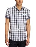 Calvin Klein Jeans Men's Pacific Seersucker Plaid Short Sleeve Buttondown Shirt