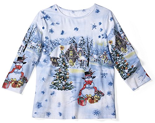 Christmas in Snowy Woods Sequin Holiday Top