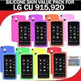 Silicone Skin 8 pc. Value Pack for your LG VU CU915 (Blue, Hot Pink, Light Pink, Green, Orange, Purple, Red, Yellow) Bonus DBRoth Microfiber Cleaning Cloth Included