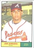 2010 Topps Heritage Baseball Card # 145 Jair Jurrjens - Atlanta Braves - Mint Condition - MLB Trading Card Shipped In Protective ScrewDown Display Case!