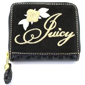 Juicy Couture Mad Money Juicy Princess Black Terry Signature Wallet