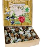Boxed Blackberry & Raspberry hard candies in wood gift box 200 gr (almost 7 oz), Bonbons Barnier