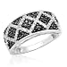 10k White Gold Black & White Diamond Ring (1/2 cttw, I-J Color, I3 Clarity), Size 7
