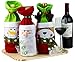 Imperial Home Christmas Wine Bottle Covers, Christmas Decorations, Wine Gift & Decor, Holiday Bottle Bag, Holiday Liquor Gift Bags, Alcohol Gifts, Wine Sleeve, Reusable Bags, Santa & Friends 4 PC