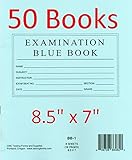 TestingForms.com 8.5" x 7" Examination Blue Book 8 Sheets 16 Pages 50 Booklets