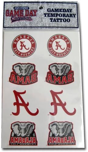 Alabama Crimson Tide Temporary Tattoo Decals: 8 Pack