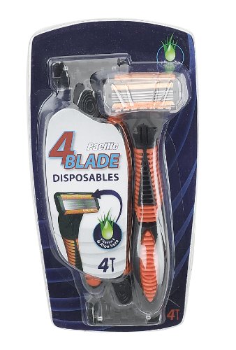 shaving cream for electric shaver:Pacific 4 Blade Disposable Razors, 48-Count