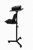 B-Tech BT890 Projector Lecturn Trolley Stand Cart with Accessory Shelf - Black