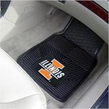 Illinois Fighting Illini Black 2-Piece Vinyl Car Mat Set