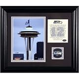 Seattle Seahawks - 12th Man Flag on Space Needle - Framed 8x10 Photograph with Team Medallion